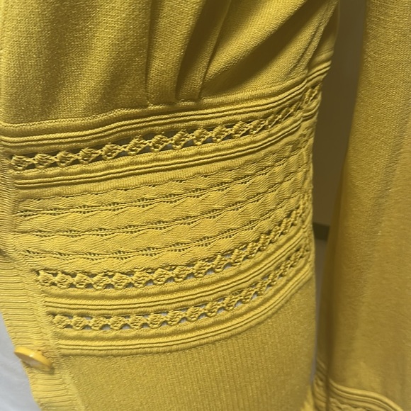 Catherine Malandrino dark yellow Cardigan Sweater Lg - Picture 4 of 12